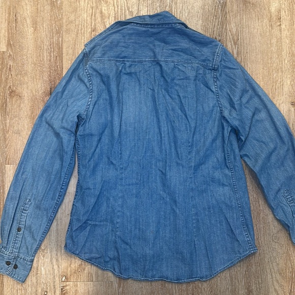Denim Port Authority Blue Long Sleeve Shirt - Medium - Picture 4 of 5